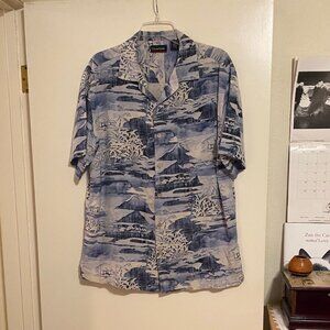 Vintage Op Ocean Pacific Mens Silk Hawaiian Shirt, Size Medium (runs big)